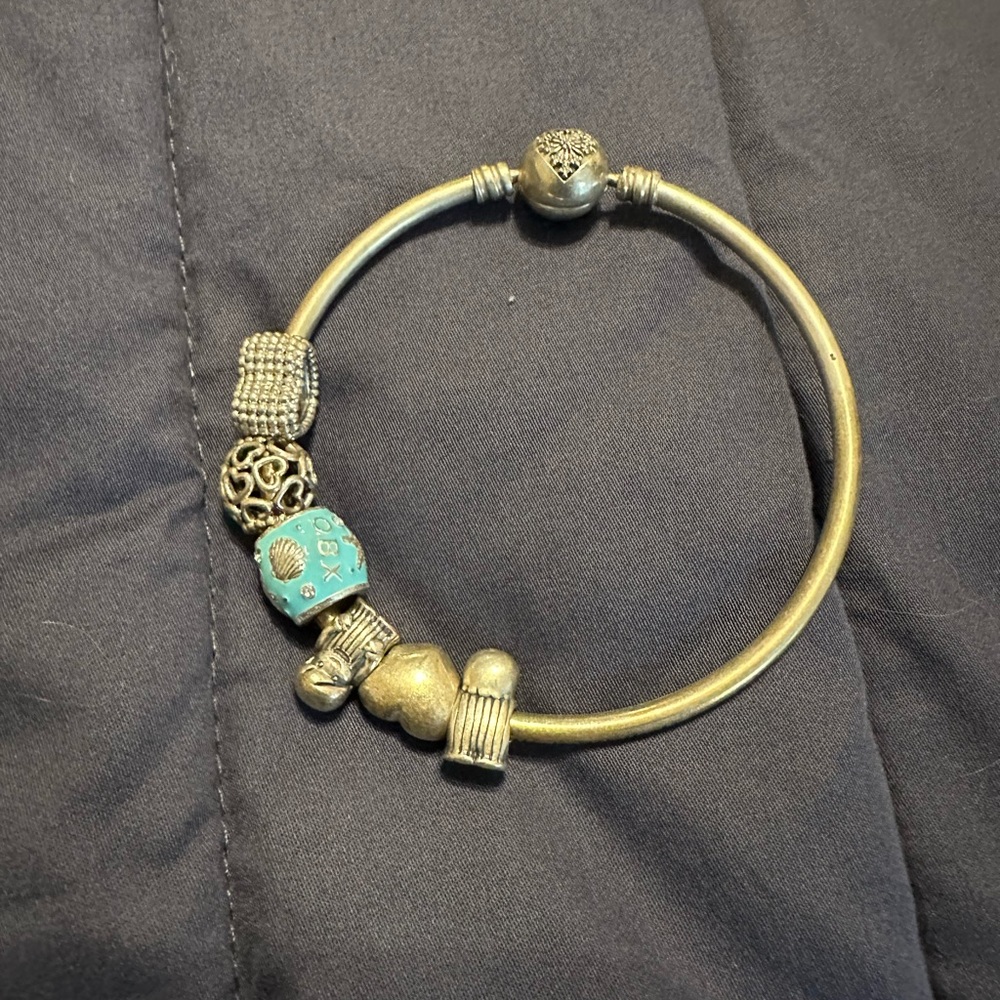 Pandora bracelet with charms
